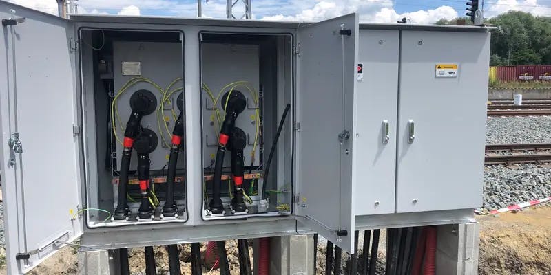 Electrical equipment near a railway line